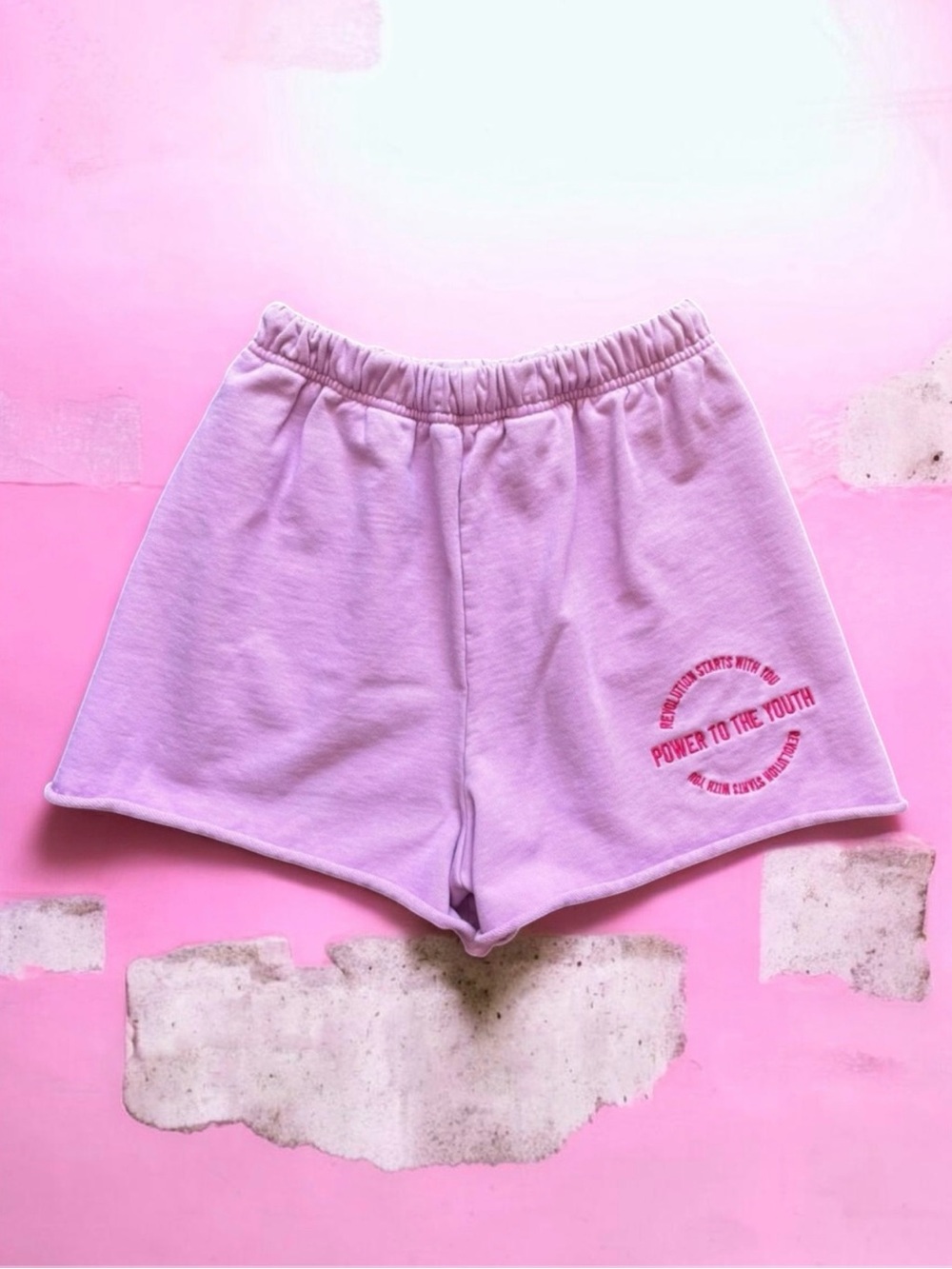 The Mayfair Group Purple Embroidered Sweat Shorts | Size M/L | Power Youth